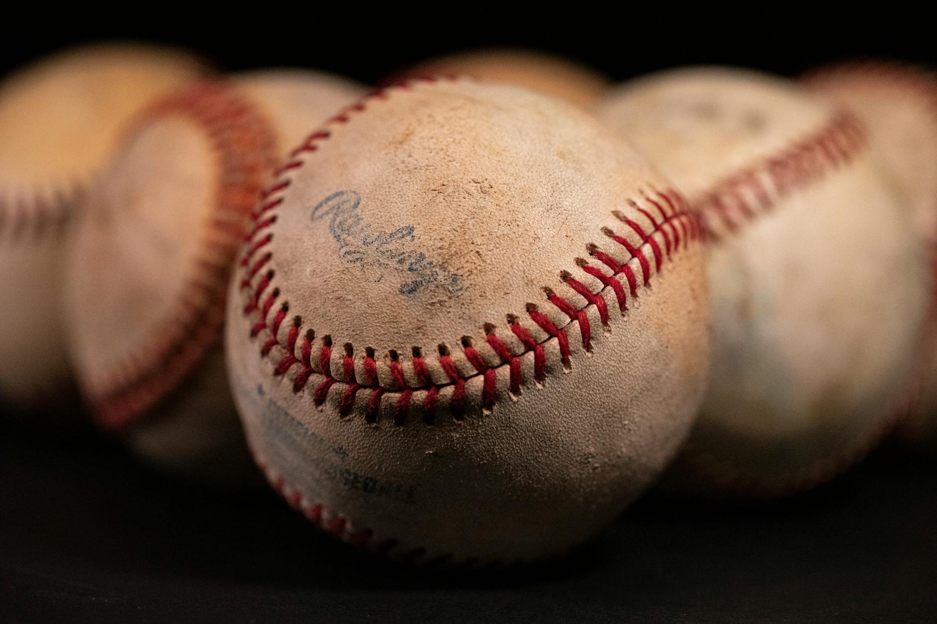 close up shot of a baseball